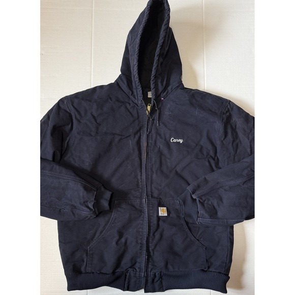 CARHARTT - Men's Blue Heavy Canvas Work Jacket - Logo & Name - Size‎ 3XL*